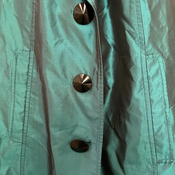 Vintage Silk Teal Women's Coat Size 8/Medium - Picture 3 of 5